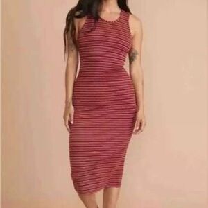 Marine Layer Lexi Striped Red Sleeveless Dress small
